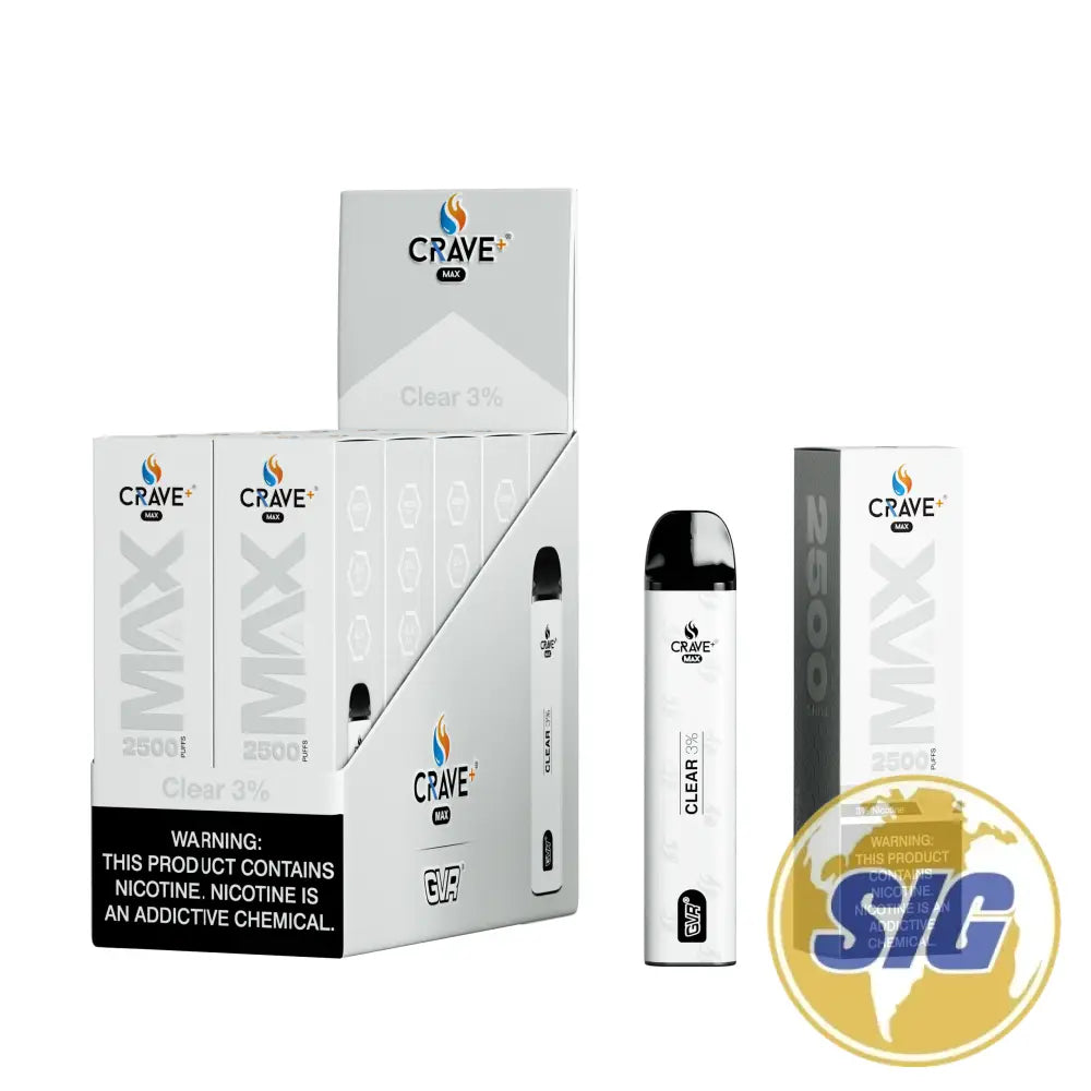 Crave Max Mesh Coil 2500 Puffs Disposable Vape - CLEAR 3% 