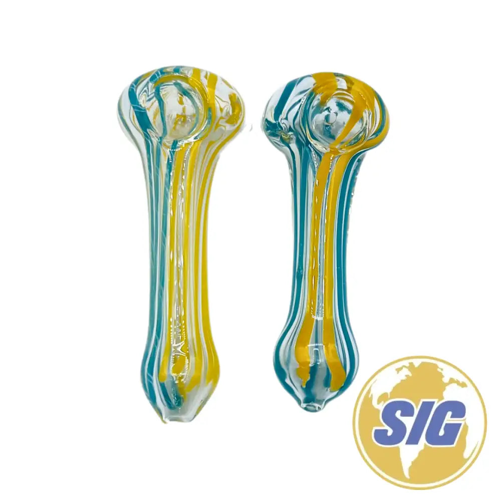 Double Colored Striped Hand Pipe |REF: HP 283|