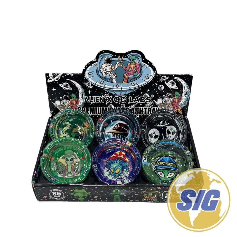 Glow in The Dark Ashtray Display 6 CT