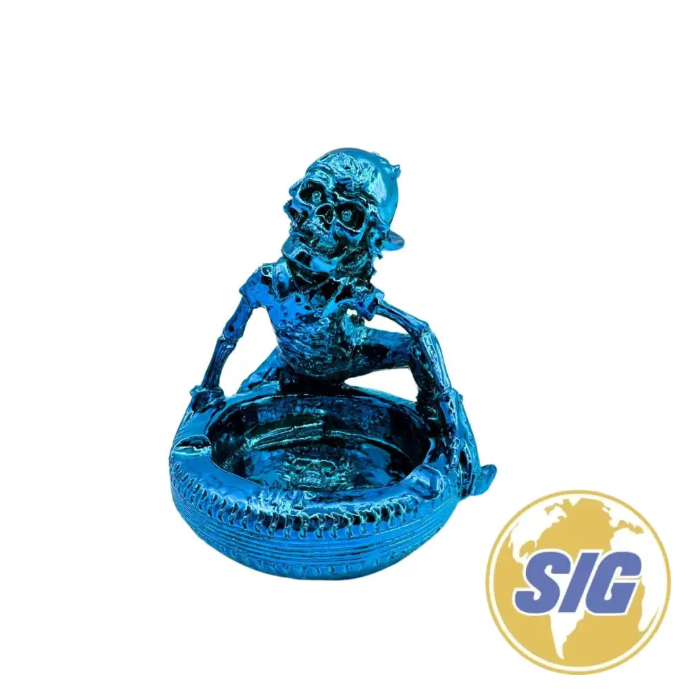 Rasta Skull Chrome Ashtray