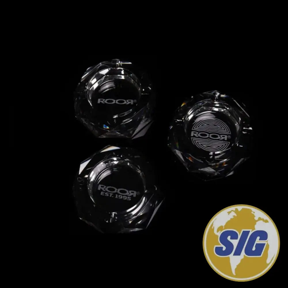Roor Glass Crystal Cut Ashtray |6-Pack|