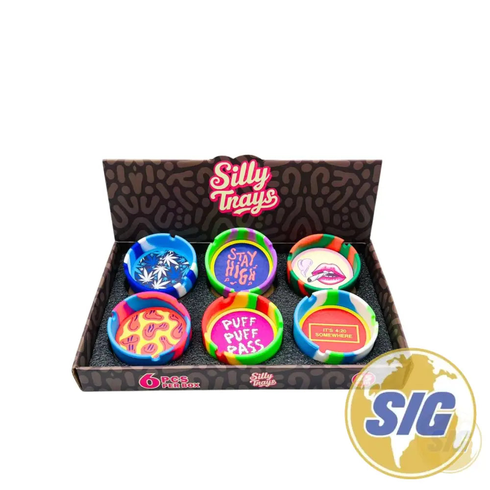 Silicone Ashtray Display 6ct